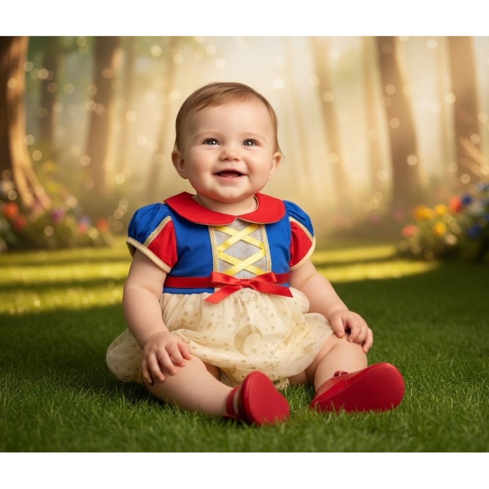 NEW‎ Snow White Baby Girl Onesie 3-6 Months Costume Romper Dress